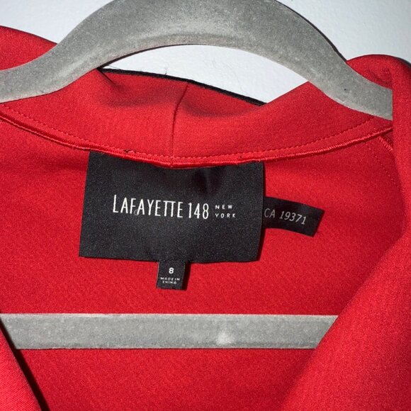 Lafayette 148 New York Womens Wool Blend Blazer Jacket Red & Black Size 8 - Picture 5 of 8